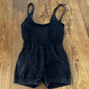 Free People Washed Black/Navy Sleeveless Romper